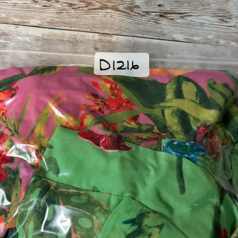 Avara Ivy Floral Tiered Maxi Dress Small Tropical Hawaiian Resort Smocked Back - Picture 13 of 13